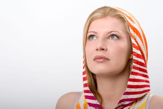 Franziska with hood close up