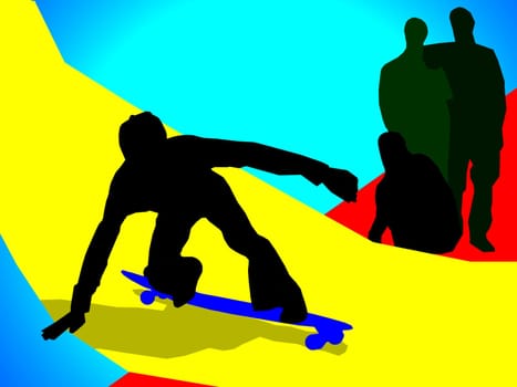 a picture of the training with skateboard