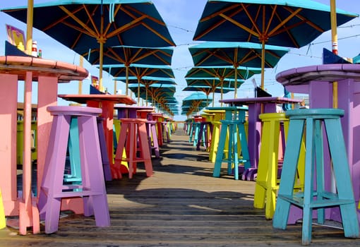 Beachside restaurant before the lunchtime rush