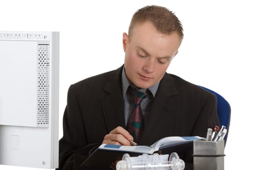 Businessman with a diary