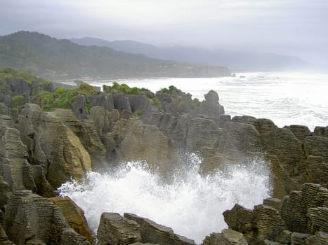 Pancake Rocks in New Zealand