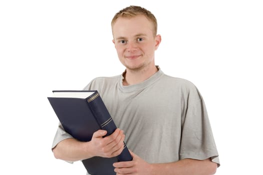 man with book