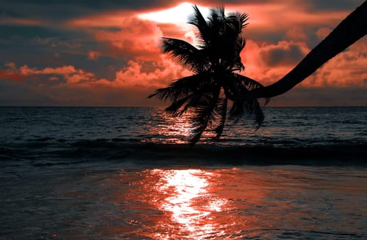 Sunset at Anse Takamaka