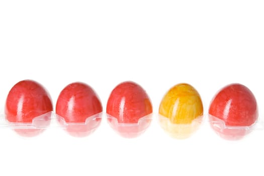 Easter eggs in a row