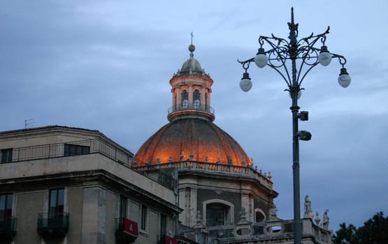 Dome of the cathedral in Catania in Sicily