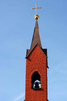 Red church tower