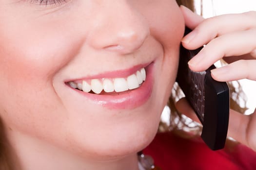 The mobile phone on the ear
