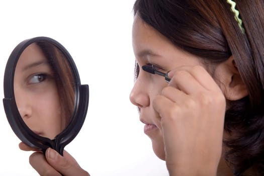 Young people putting on make-up