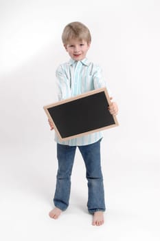Boy with blackboard