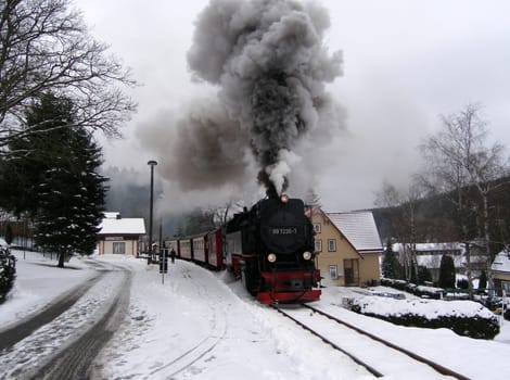 Departure from Sorge station in the Harz Mountains.