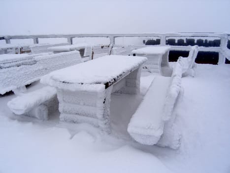 The visitors' terrace on the Brocken.