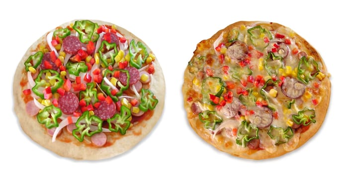 Pizza before and after