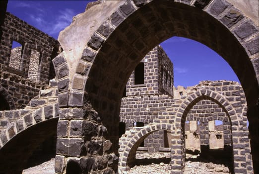 Remains of a station of the former Hejjra (also: Hejra) railway line,which was attacked by the legendary Lawrence of Arabia. In northern Saudi Arabia.