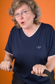 Lady on trim wheel