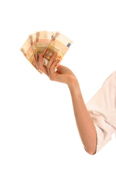50 EURO bills in hand