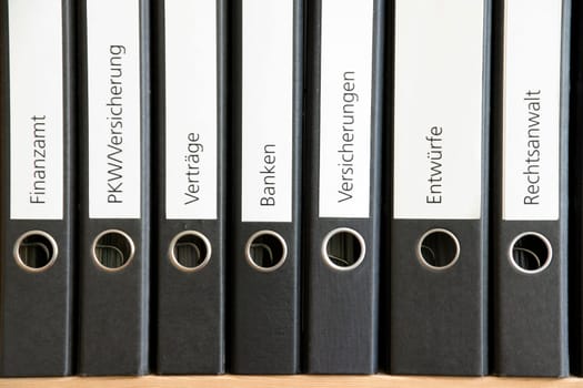 A row of folders