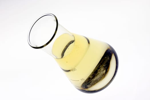 Erlenmeyer flask with liquid