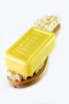 Brush with soap