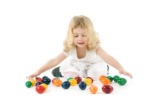 Girl with Easter eggs