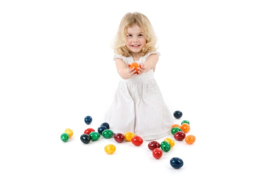 Girl with Easter eggs