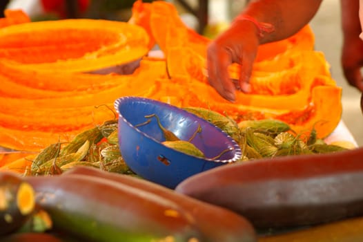Vegetable market,Mauritius