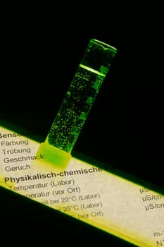 Measuring cylinder illuminated