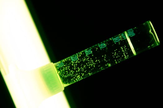 Measuring cylinder illuminated