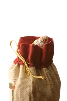 Chocolate Santa Claus in a gift bundle