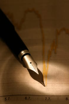 Stock market price with a focus on light