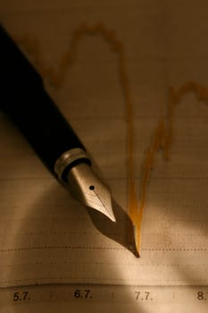 Stock market price with a focus on light