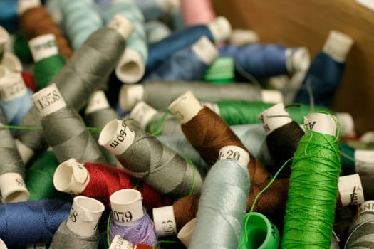 Spools of yarn