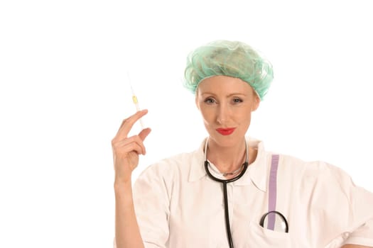 Nurse with syringe