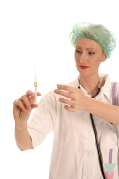 Nurse with syringe