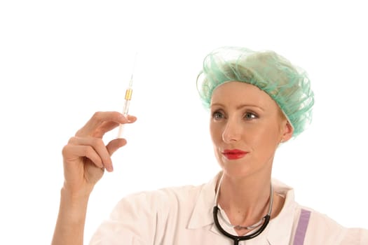 Nurse with syringe