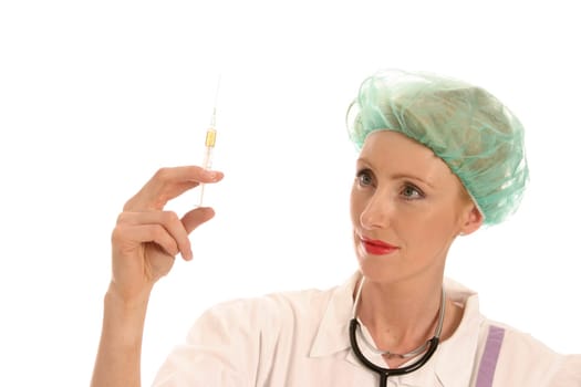 Nurse with syringe