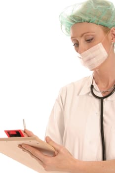 Nurse with documents