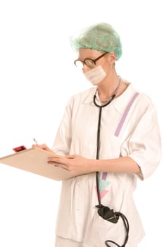 Nurse with documents