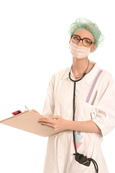 Nurse with documents