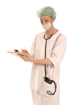 Nurse with documents