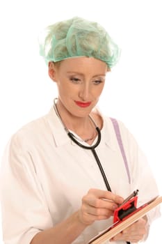 Nurse with documents