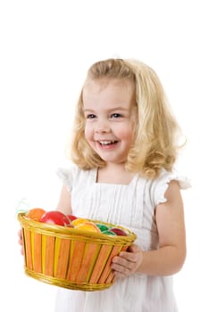 Girl with Easter eggs