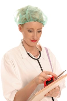 Nurse with documents