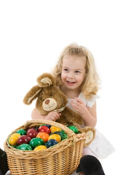 Girl with Easter eggs