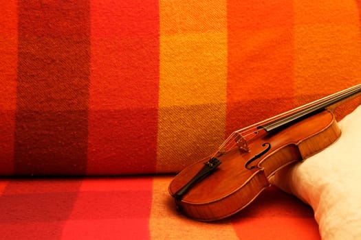 Viola on sofa