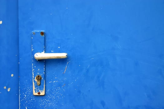 Blue trailer door