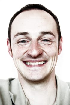Man,looking straight ahead,laughing