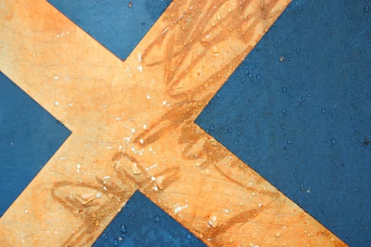 Cross on blue background