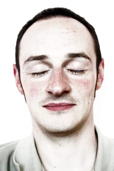 Man,eyes closed