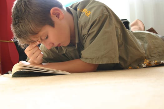 Teenage boy reading