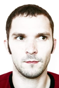 Man,unshaven,looking to the side